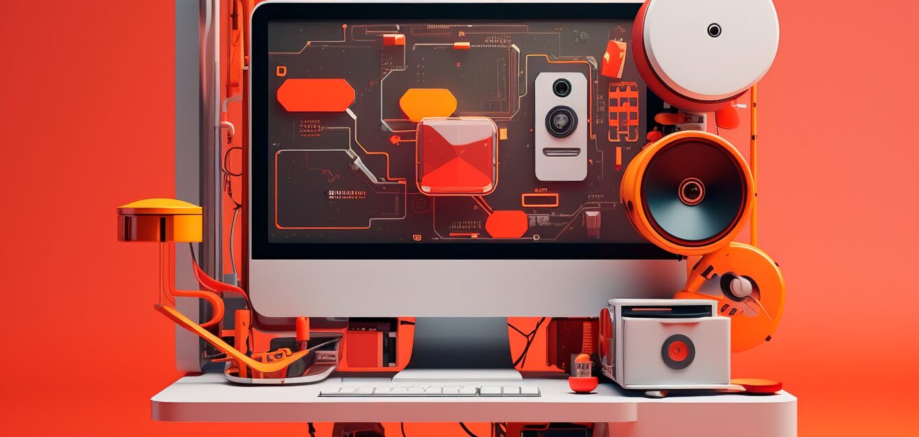 view-3d-computer-device-with-peripheral-devices