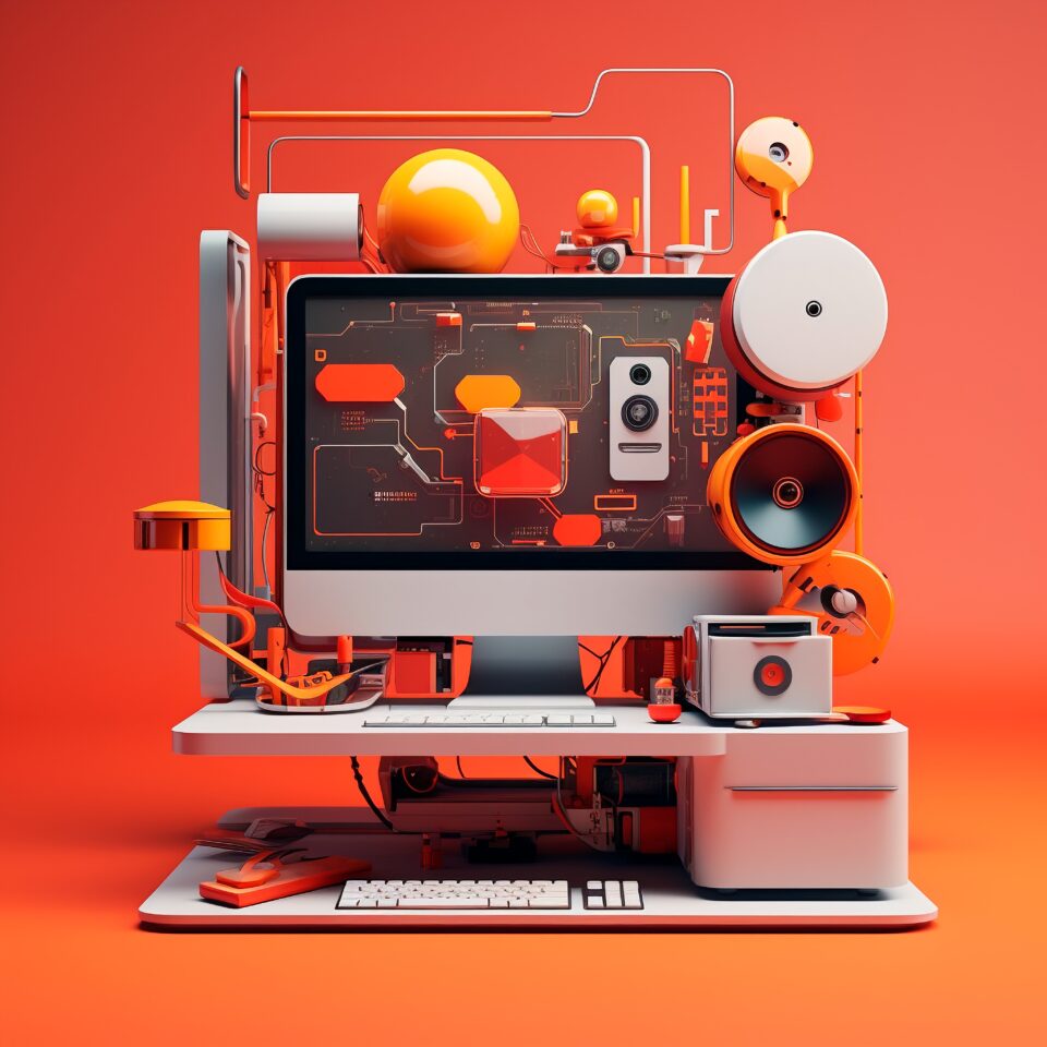 view-3d-computer-device-with-peripheral-devices